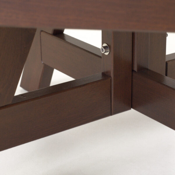 table basse DAIRI - bois-azur confort- detail visserie