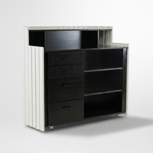 comptoir accueil bois rangement 130cm restauration hotellerie