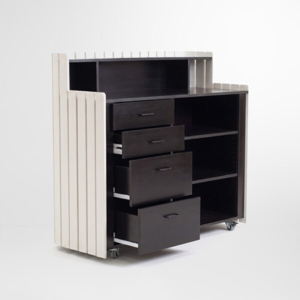 comptoir accueil bois rangement 130cm restauration hotellerie
